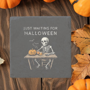 "Väntar bara på Halloween Stone Underlägg Funny