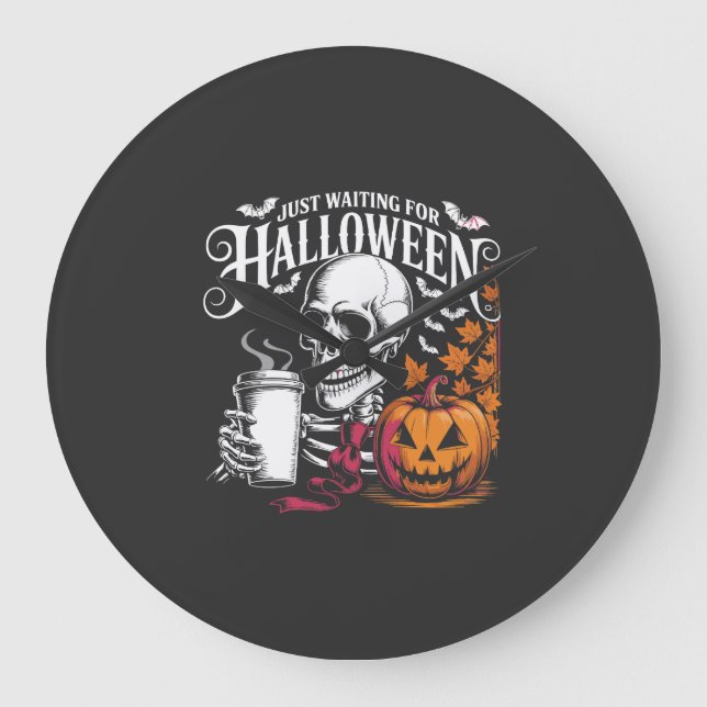Väntar bara på Halloween Stor Klocka (Framsida)