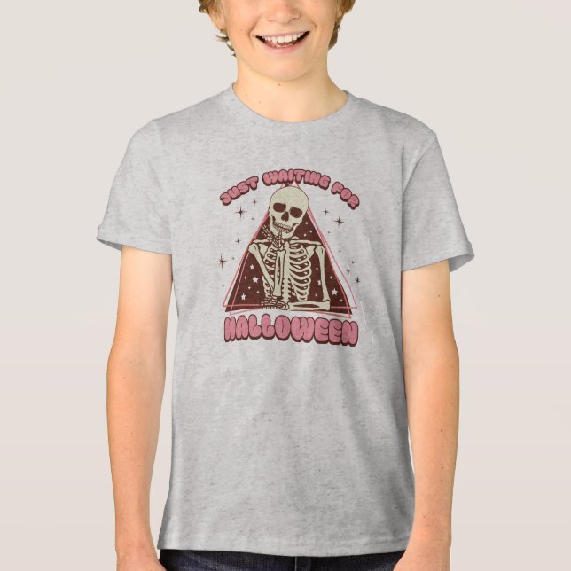Väntar bara på Halloween T Shirt (Framsida)