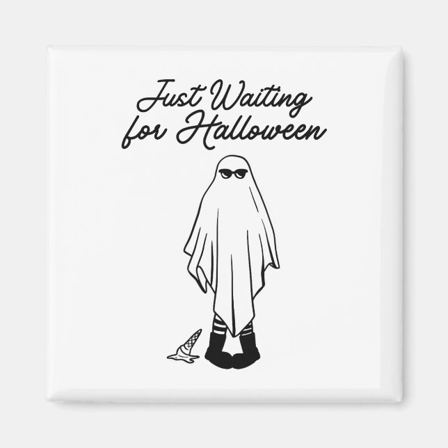Väntar bara på Halloween-taloky Ghost Summer Hal Magnet (Framsidan)