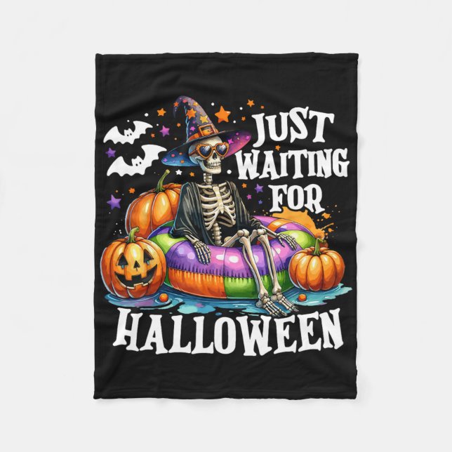 Väntar bara på Halloween-taloky Skeleton-sommaren Fleecefilt (Framsidan)