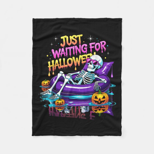 Väntar bara på Halloween-taloky Summer Vibes Sum Fleecefilt (Framsidan)