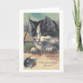 "Väntar du på mig?" Vintagens hälsningskort Kort