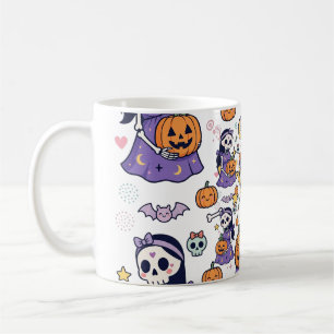 Väntar en liten Boo Gravid Skelett Halloween Kaffemugg