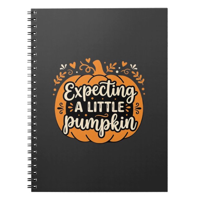 Väntar en liten pumpa Halloween graviditet Des Anteckningsbok (Framsidan)