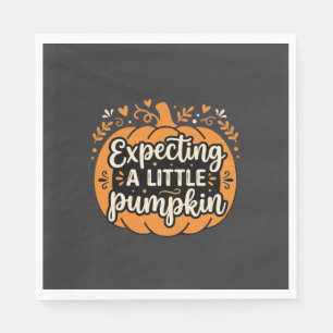 Väntar en liten pumpa Halloween Graviditet Des Pappersservett
