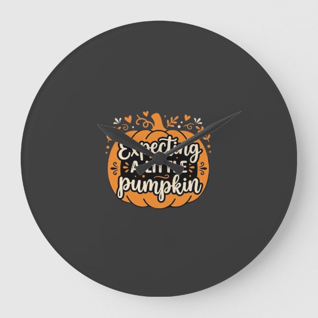 Väntar en liten pumpa Halloween Graviditet Des Stor Klocka (Framsida)