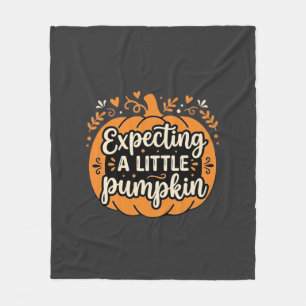 Väntar en liten pumpa Halloween Graviditetsdesign Fleecefilt
