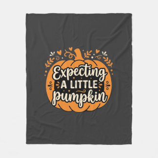 Väntar en liten pumpa Halloween Graviditetsdesign Fleecefilt