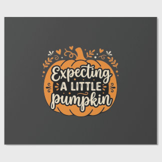Väntar en liten pumpa Halloween Graviditetsdesign Presentpapper