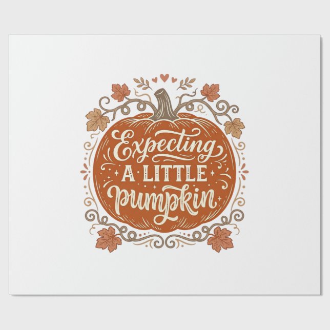 Väntar en liten pumpa höst graviditet Tröja_1 Presentpapper (Platt)