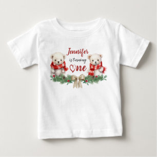 Väntar ett   Bär jul 1:a födelsedag T Shirt