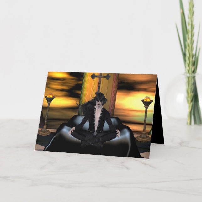 Väntar - Halloween/Vampire/Goth-gratulationskort Kort (Framsida)