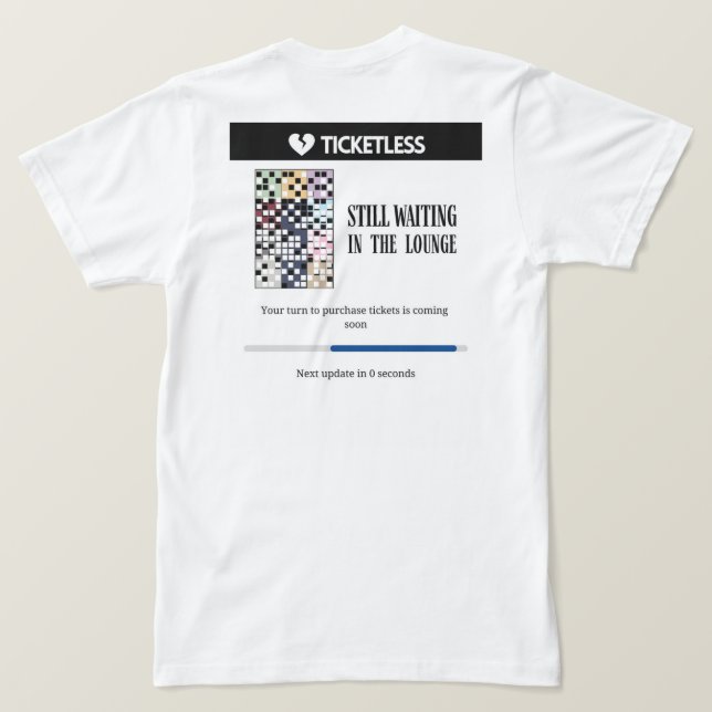 Väntar i biljett era i den slungande taylorkonsert t shirt (Design baksida)
