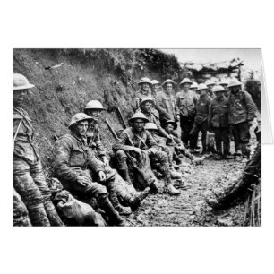 Väntar i Trenches WWI Hälsningskort