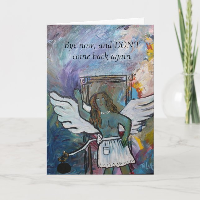 Väntar på adjö till dåligt relationskort kort (Framsida)