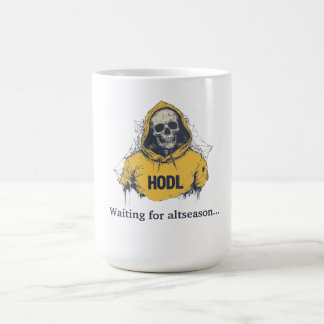Väntar på altsäsongen. HODL & Wait Tee Kaffemugg