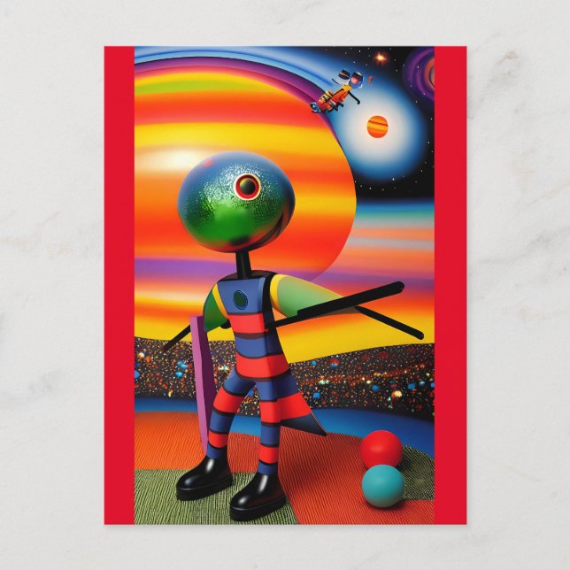 Väntar på att Bollar ska släppa surrealismen Vykort (Framsida)