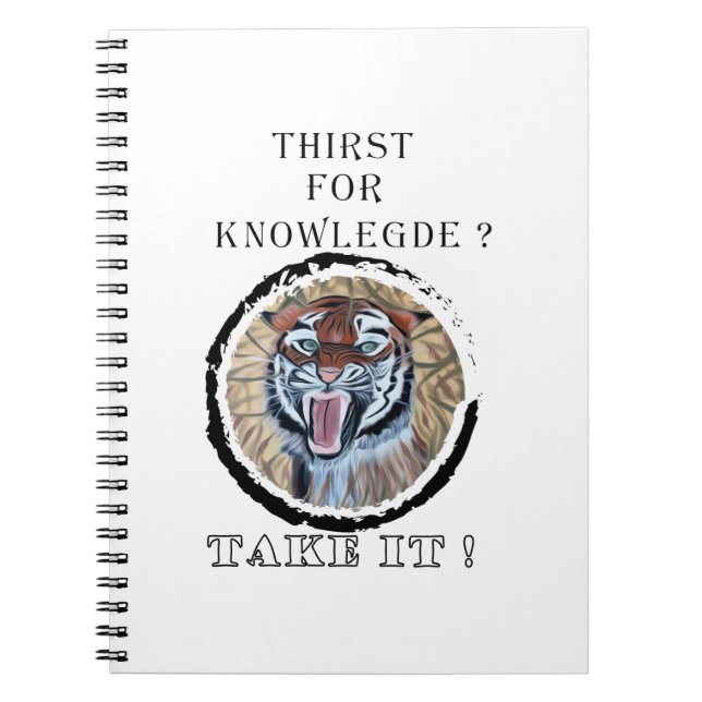 Väntar på att en längre tiger ska attackeras anteckningsbok (Framsidan)