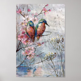 Väntar på att få tillgång till Kingfisher-fågelill Poster