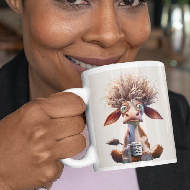 Väntar på att kaffet ska sparka in jumbo mugg (Skapare uppladdad)