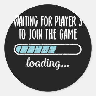 Väntar på att spelare 3 ska Gå med spelinläsningen Runt Klistermärke