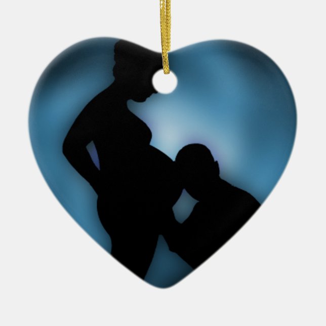 väntar på baby julgransprydnad keramik (Framsidan)