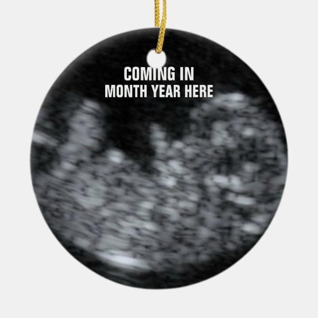 Väntar på Baby Keepsaké Julgransprydnad Keramik (Framsidan)