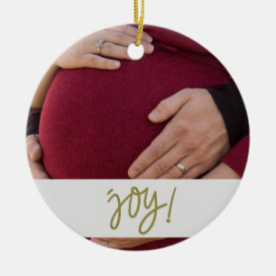 Väntar på Baby med Namn och förfallodatum Jul Julgransprydnad Keramik