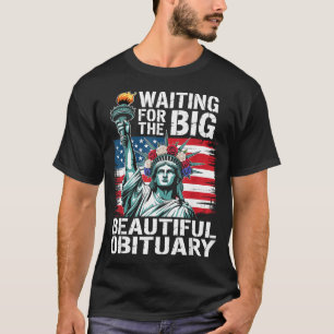 Väntar på den stora vackra dödsrunan rolig komment t shirt