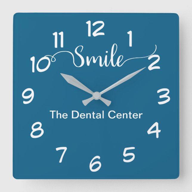 Väntar på Dentist Office-klocka Fyrkantig Klocka (Framsida)
