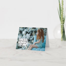 Väntar på dig, flicka Sitta vid Julgran Helgkort