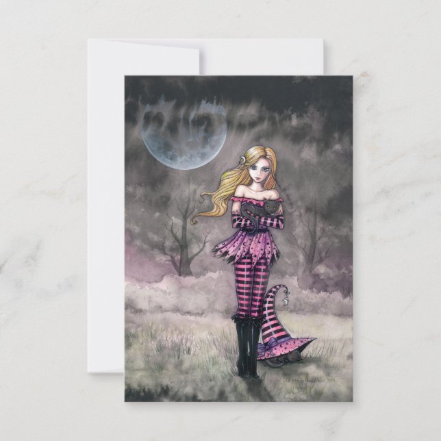 Väntar på dig på Midnight Halloween-vykort Kort (Framsida)