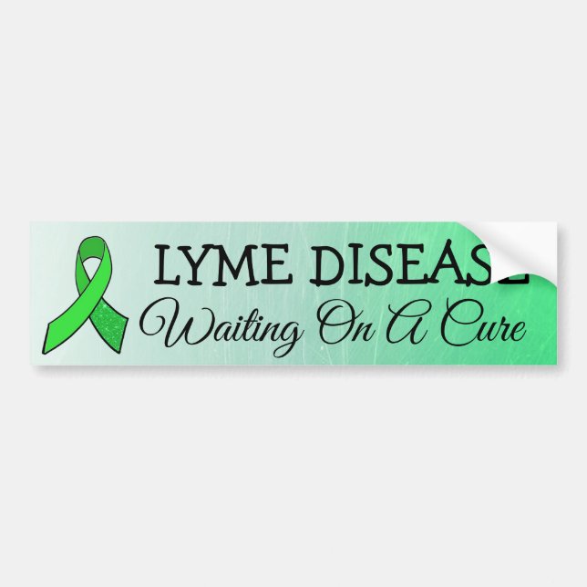 Väntar på en Cure, Lyme Disease Awareness Ribbon Bildekal (Framsidan)