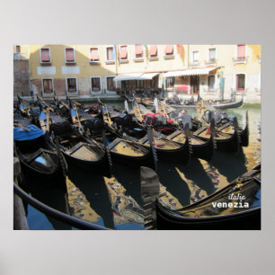 Väntar på en Fare - Gandolas i Venedig-Poster Poster