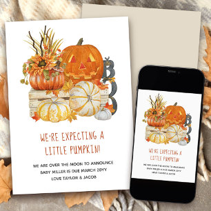 Väntar på en liten Pumpkin Rustic Halloween Meddelande