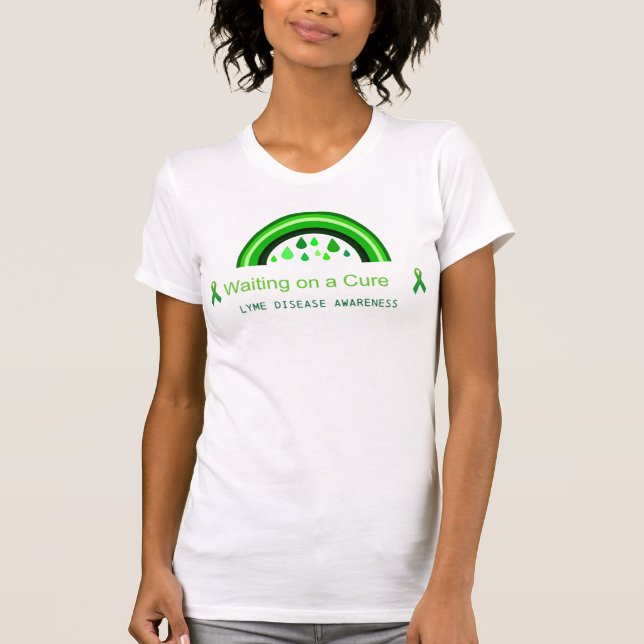 Väntar på ett Cure Lyme Disease Awareness Shirt Tee (Framsida)
