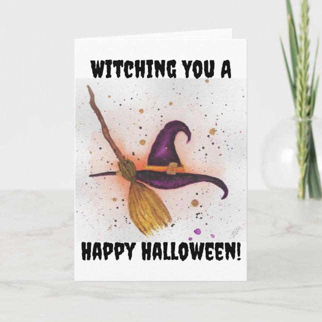 Väntar på ett Happy halloween-kort Kort (Framsida)