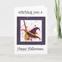 Väntar på ett Happy halloween-kort