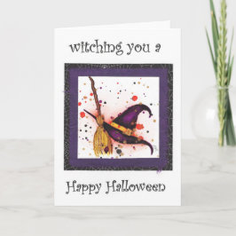 Väntar på ett Happy halloween-kort Kort