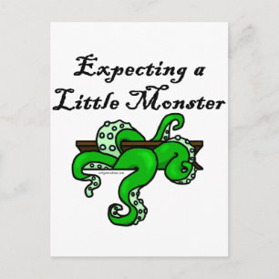 Väntar på ett litet monster vykort