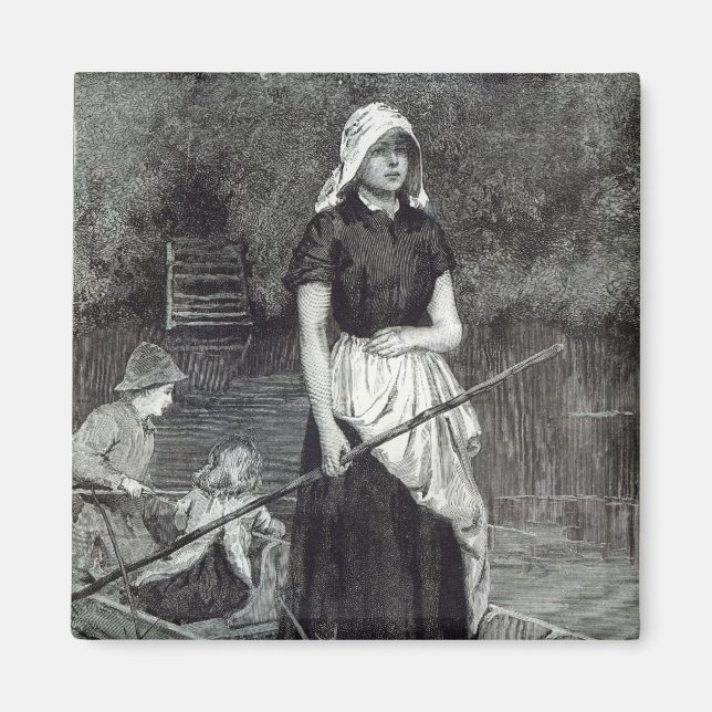 Väntar på Far, från "Leisure Hour", 1888 Magnet (Framsidan)