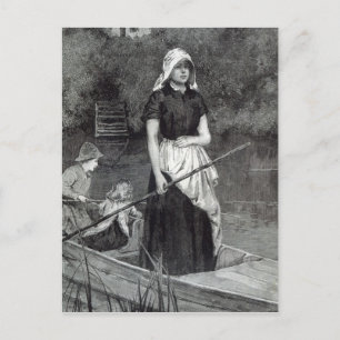 Väntar på Far, från "Leisure Hour", 1888 Vykort