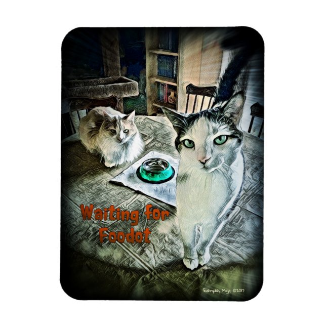 Väntar på foodot 3 tum x 4 tum Flexibel magnet (Vertikal)