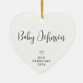 Väntar på föräldrafoto Baby 2024 Julgransprydnad Keramik