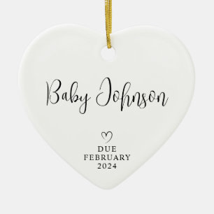 Väntar på föräldrafoto Baby 2024 Julgransprydnad Keramik