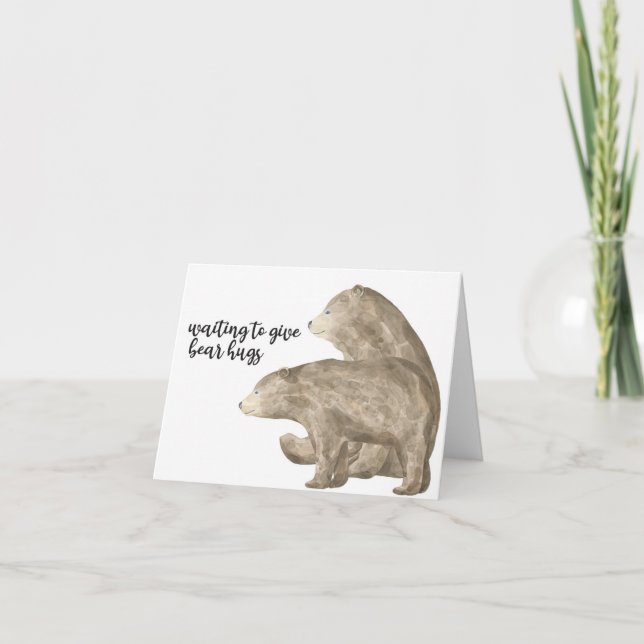 Väntar på Ge Bear Hugs Kort (Framsida)