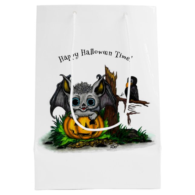 Väntar på Halloween, Cute Fladdermus och Raven (Baksidan)