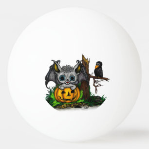 Väntar på Halloween, Cute Fladdermus och Raven Pingisboll