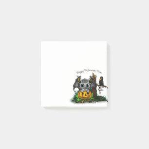 Väntar på Halloween, Cute Fladdermus och Raven Post-it Block